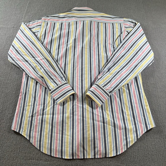 Tailorbyrd Shirt Large Pink Multi Stripe Check Button Up Long Sleeve Mens - Picture 5 of 8